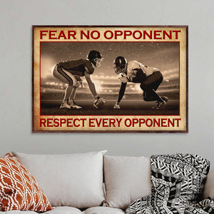 Vintage American Football Poster - Fear No Opponent Respect Every Opponent - Poster & Canvas - GoDuckee