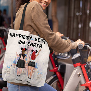 Friends Happiest Besties On Earth, Personalized Bestie Tote Bag, Gifts for BFFs - Tote Bag - GoDuckee