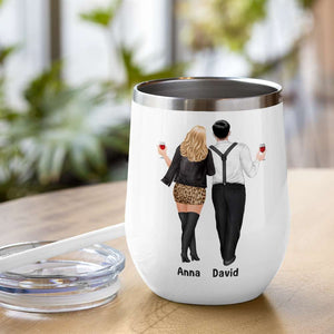 It's Not Easy Being My Wife's/Husband's Arm Candy Personalized Couple Tumbler, Gift For Couple - Wine Tumbler - GoDuckee