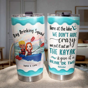 Personalized Kayaking Couple Tumbler - Day Drinking Squad - Tumbler Cup - GoDuckee