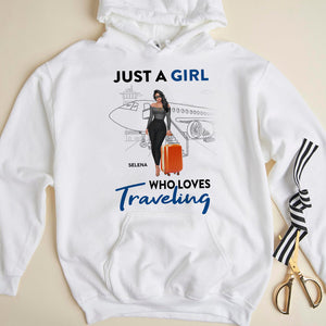 Travel Girl Just A Girl Who Loves Traveling - Personalized Shirts - Shirts - GoDuckee