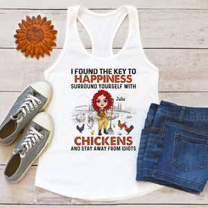 I Found The Key To Happiness And Stay Away From Idiots, Personalized Shirt, Gift For Farm Lovers - Shirts - GoDuckee