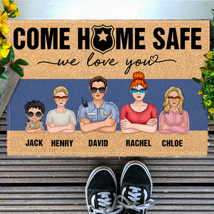 Personalized Police Doormat - Come Home Safe We Love You - Doormat - GoDuckee