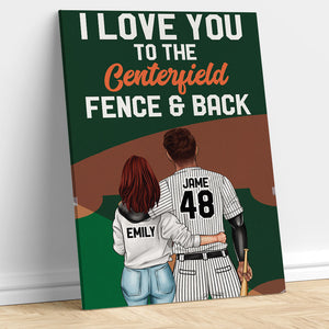 Personalized Basketball Couple Poster - I Love You to the Centerfield Fence and Back - Poster & Canvas - GoDuckee