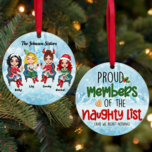 Personalized Naughty Besties Ornament, Proud Member Of The Naughty List - Ornament - GoDuckee