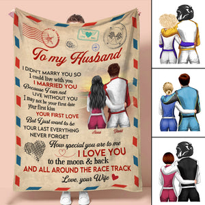 Personalized Racing Couple Blanket - How Special You Are To Me - Stamp Postage - Blanket - GoDuckee