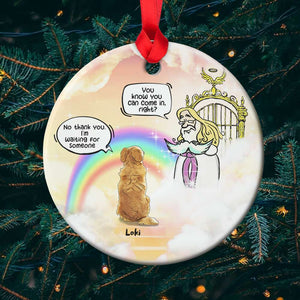 Personalized Memorial Dog Ornament, I'm Waiting For Someone, Christmas Tree Decor - Ornament - GoDuckee