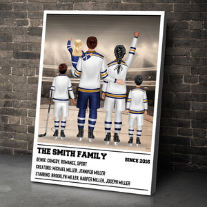 Personalized Hockey Minimalist Poster - Hockey Family Collage Art Print - Poster & Canvas - GoDuckee