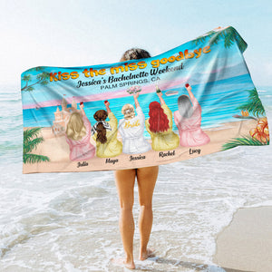 Kiss The Miss Goodbye - Personalized Beach Towel - Beach Towel - GoDuckee