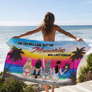 The Tan Will Fade But The Memories Will Last Forever, Sun Set Beach Beach Towel - Beach Towel - GoDuckee