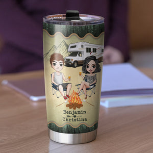 Some People Wait Their Whole Lives To Meet Their Camping Buddy I Married Mine Personalized Camping Couple Tumbler Gift For Couple - Tumbler Cup - GoDuckee