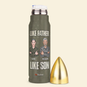 Personalized Veteran Bullet Tumbler - I Am A Veteran Like My Father - Gift For Dad - Water Bottles - GoDuckee