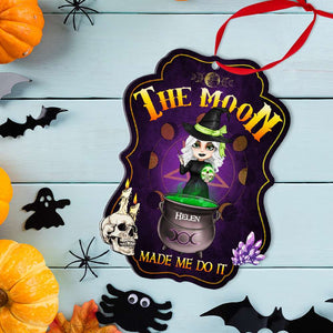 Witch Making Potion, The Moon Made Me Do It, Personalized Witch Christmas Ornament - Ornament - GoDuckee