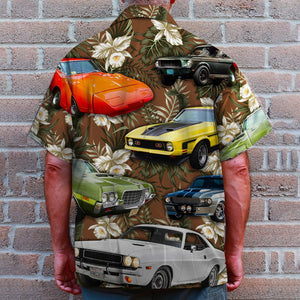 Muscle Car Hawaiian Shirt, Custom Photo Hawaiian Shirt - Cars With Floral Pattern (Car0902) - Hawaiian Shirts - GoDuckee