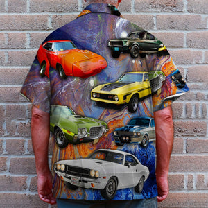 Muscle Car Hawaiian Shirt - Cars With Colorful Pattern - Hawaiian Shirts - GoDuckee