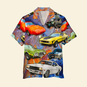 Muscle Car Hawaiian Shirt - Cars With Colorful Pattern - Hawaiian Shirts - GoDuckee