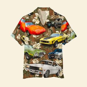 Muscle Car Hawaiian Shirt, Custom Photo Hawaiian Shirt - Cars With Floral Pattern (Car0902) - Hawaiian Shirts - GoDuckee