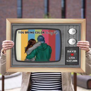 Personalized Hoodie Couple Poster - You Bring Color To My Life - Retro TV Shape - Poster & Canvas - GoDuckee
