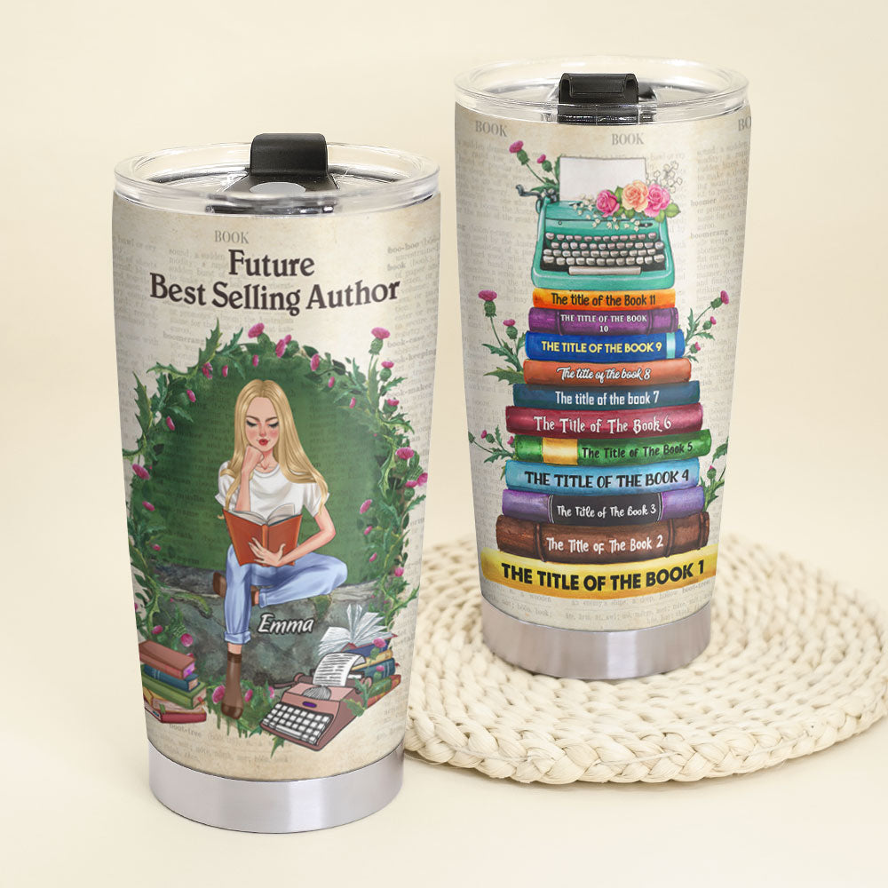 Personalized Reading Girl Water Bottle - The More I Learn About People -  GoDuckee