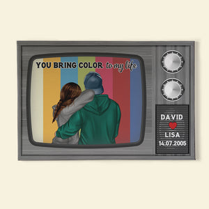 Personalized Hoodie Couple Poster - You Bring Color To My Life - Retro TV Shape - Poster & Canvas - GoDuckee