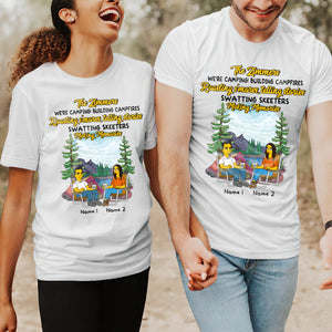 Personalized Gifts For Couples, We're camping, building campfires, roasting s'mores, telling stories,making memorial, Custom Shirts - Shirts - GoDuckee