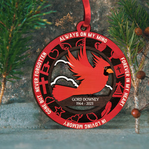 Cardinal Always On My Mind - Personalized Wood Ornament - Ornament - GoDuckee