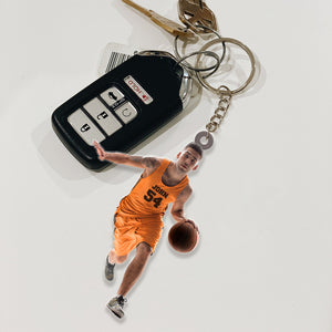 Custom Photo Basketball - Personalized Car Ornament and Keychain - Gift For Basketball Lovers - Ornament - GoDuckee