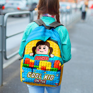 Cool Kid On The Block Personalized Lego Backpack Gift For Kids - Backpack - GoDuckee