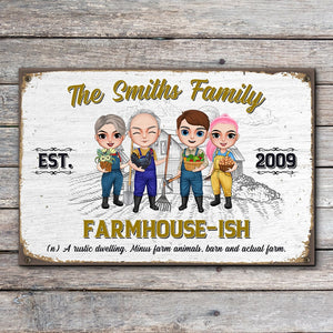 Farmhouse-ish Definition Personalized Famer Metal Sign Gift For Farming Lovers - Metal Wall Art - GoDuckee