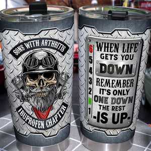 When Life Gets You Down Remember It's Only One Down The Rest Is Up Personalized Biker Tumbler Gift For Bike Lover - Tumbler Cup - GoDuckee