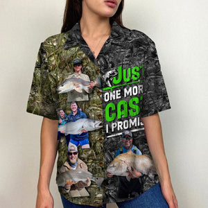 Just One More Cast I Promise, Custom Father's Day Fishing Hawaiian Shirt, Father's Day Gift, Gift For Dad - Hawaiian Shirts - GoDuckee