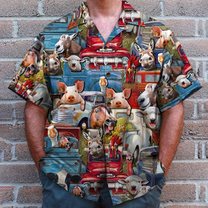 Farming Livestock Hawaiian Shirt, Aloha Shirt - Gift For Farming Lovers - Hawaiian Shirts - GoDuckee