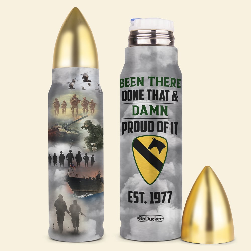 Been There Done That Proud Of It Personalized Veteran Bullet Tumbler Gift -Custom Military Unit - Water Bottles - GoDuckee