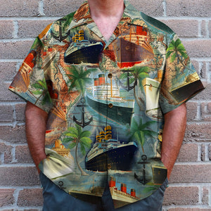 Cruising Vintage Map Hawaiian Shirt, Aloha Shirt, Gift For Cruising Lovers - Hawaiian Shirts - GoDuckee