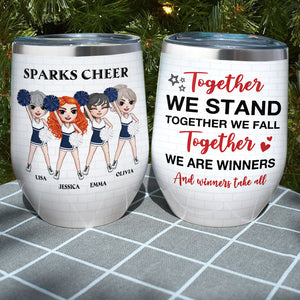 Personalized Cheerleading Team Wine Tumbler - Together We Stand Cheerleading - Wine Tumbler - GoDuckee