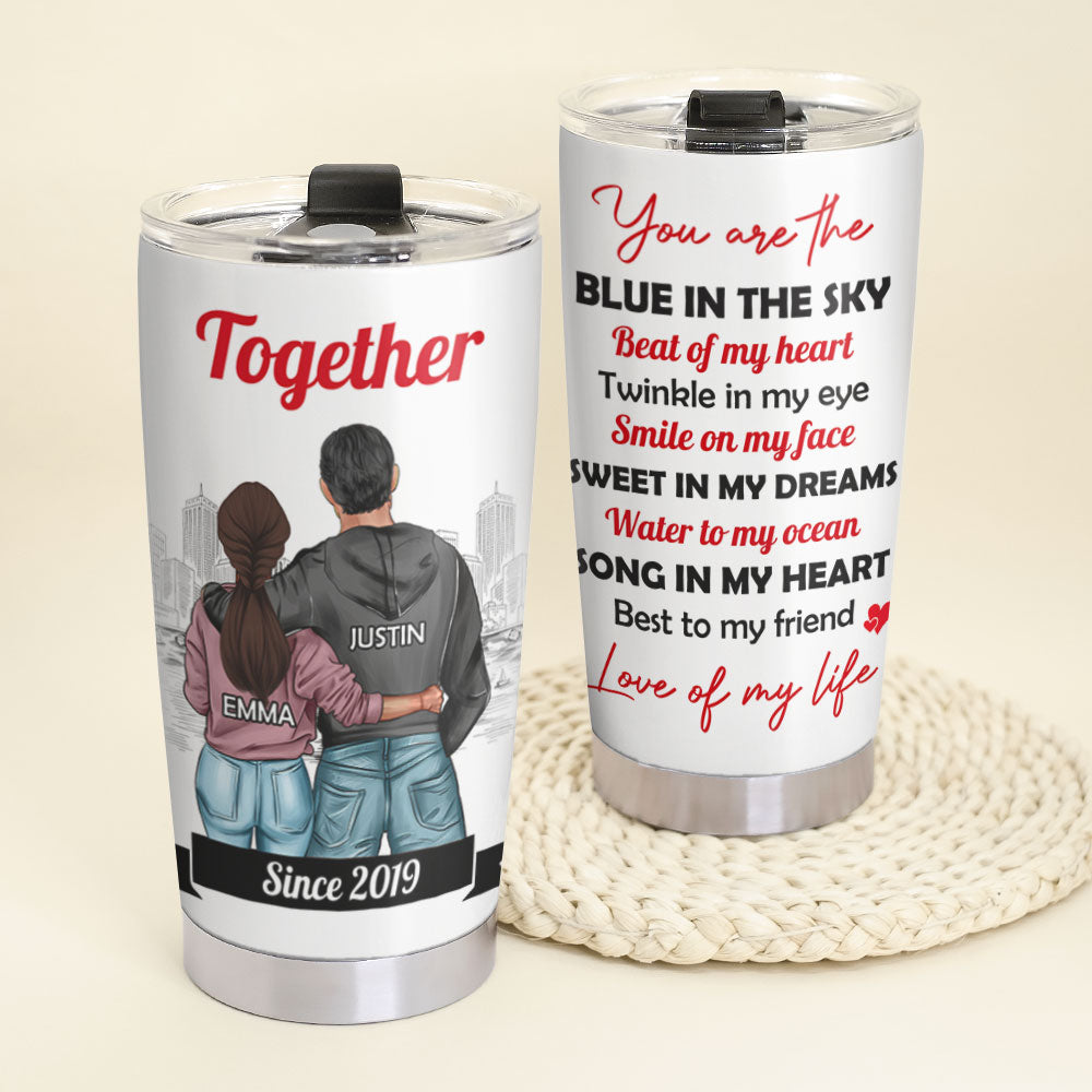 Personalized Couple Tumbler Cup - You Are The Beat Of My Heart - Tumbler Cup - GoDuckee