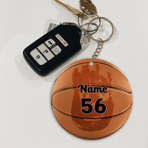 Basketball Handprint - Personalized Flat Car Ornament And Keychain - Ornament - GoDuckee