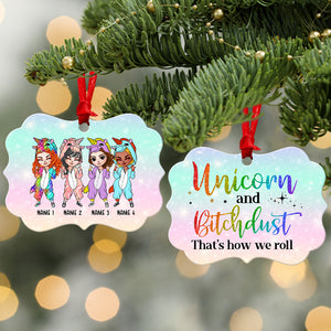 Unicorn and Bitchdust - Personalized Sister Friends Benelux Ornament - Christmas Gift for Sister - Ornament - GoDuckee