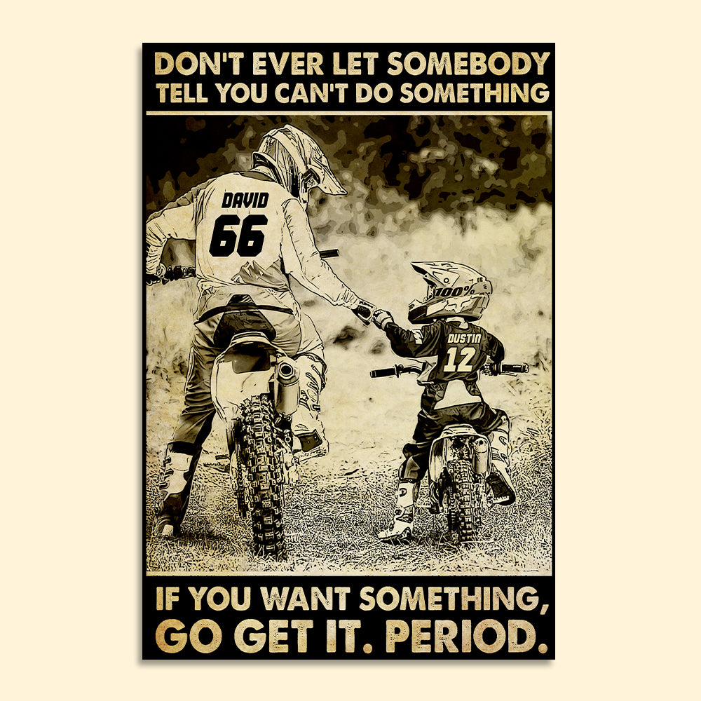Personalized Motocross Dad & Son Poster - If You Want Something - Vintage Art - Poster & Canvas - GoDuckee