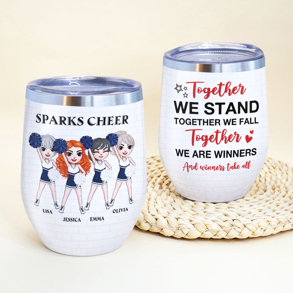 Personalized Cheerleading Team Wine Tumbler - Together We Stand Cheerleading - Wine Tumbler - GoDuckee