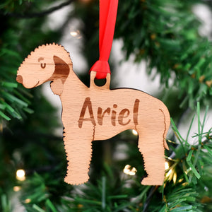 Bedlington Terrier Personalized Christmas Dog Wood Ornament, Gift For Dog Lovers 01pjxx240822-07 - Ornament - GoDuckee