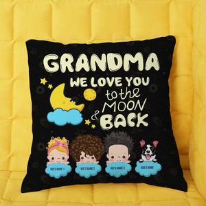 Personalized Gifts For Grandma, we love you to the moon and back Custom Pillow - Pillow - GoDuckee