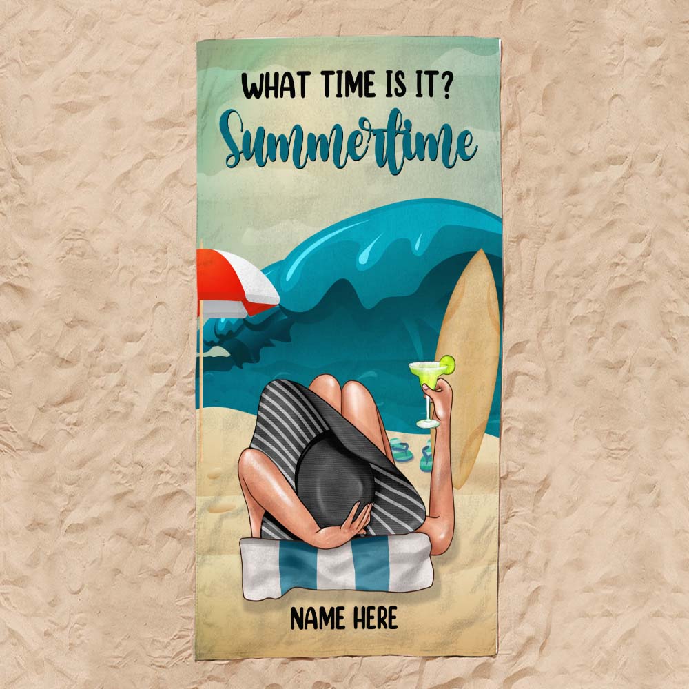 Summertime - Personalized Beach Towel - Gifts For Wife, Girlfriend, Vacation Women - Beach Towel - GoDuckee