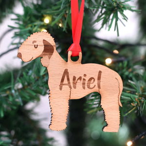 Bedlington Terrier Personalized Christmas Dog Wood Ornament, Gift For Dog Lovers 01pjxx240822-07 - Ornament - GoDuckee