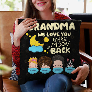 Personalized Gifts For Grandma, we love you to the moon and back Custom Pillow - Pillow - GoDuckee