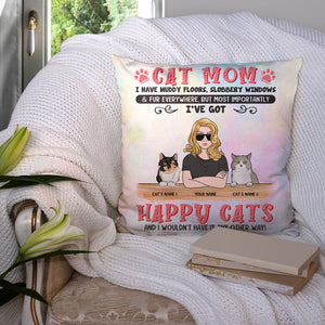 Personalized Gifts For Cat Mom, Cat Lover I have muddy floors sloors Custom Pillow - Pillow - GoDuckee