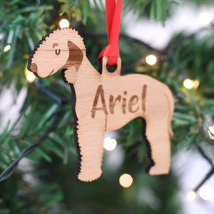 Bedlington Terrier Personalized Christmas Dog Wood Ornament, Gift For Dog Lovers 01pjxx240822-07 - Ornament - GoDuckee