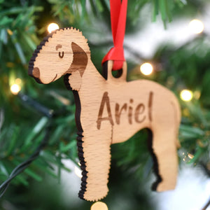 Bedlington Terrier Personalized Christmas Dog Wood Ornament, Gift For Dog Lovers 01pjxx240822-07 - Ornament - GoDuckee