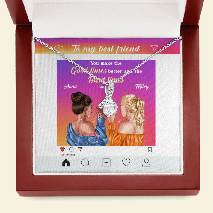 Friend You Make The Good Times Better - Personalized Alluring Beauty Necklace - Gift for Bestie - Jewelry - GoDuckee