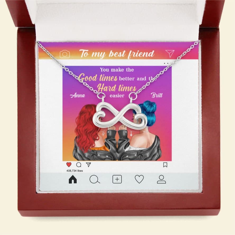 Friend You Make The Good Times Better - Personalized Infinity Hearts Necklace - Gift for Bestie - Jewelry - GoDuckee